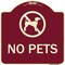 Signmission Designer Series Sign-No Pets, Burgungy Heavy-Gauge Aluminum, 18" x 18", BU-1818-9813 A-DES-BU-1818-9813 - alternate 1